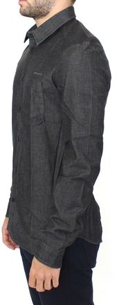 Ermanno Scervino Mens Denim Jeans Cotton Casual Gray Stretch Shirt