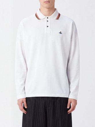 Vivienne Westwood Long-Sleeved Cotton Polo Shirt with Embroidered Orb Logo