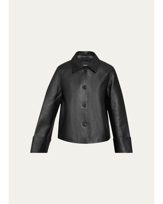 Theory Boxy Leather Jacket