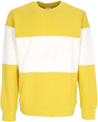 Nike Kleurblok Lightweight Crewneck Sweatshirt - Heren - Sportshirts - Geel - S - Katoen - Fitness
