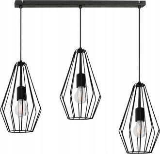 OEM L&aacute;mpara Colgante De Techo De Alambre Negro Diamond Loft