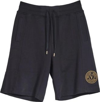 Versace Jeans Couture V Emblem Trainingsbroeken - Heren - Korte Broeken - Zwart - 2XL - Katoen - Korte Broeken