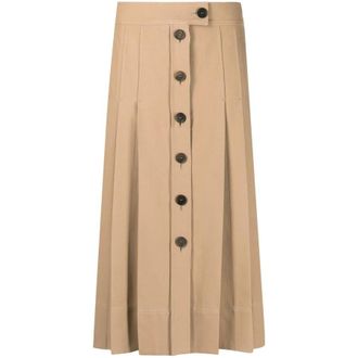 Ferragamo Buttoned-Up Pleated Skirt