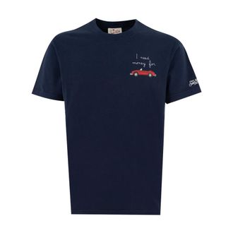 MC2 Saint Barth T-Shirts, male, Blue, Size: L Money FOR CAR 61 EMB T-shirt