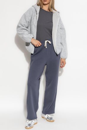 American Vintage Furry Sweatshirt With Logo Patch, Womens, Grey