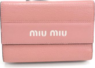 Miu Miu Pink Leather Wallet (Tri-Fold) (Pre-Owned)
