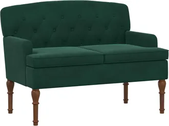 vidaXL Sof&aacute; Amoroso Con Botones Acolchados Verde Oscuro Terciopelo Vidaxl