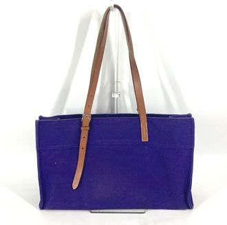 Hermès Purple Canvas Shoulder Bag Tote Bag (Pre-Owned)