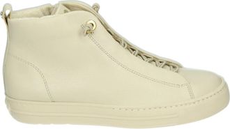 Paul Green Sportieve Beige Leren Sneakers - Dames - Sneakers - Beige - 42 EU - Leer - Schoenen