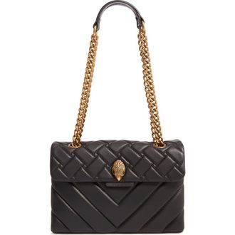 Kurt Geiger Kensington Quilted Leather Shoulder Bag in Black at Nordstrom