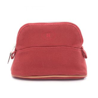 Herm&egrave;s Bordeaux Brown Rouge H Canvas Leather Pouch (Pre-Owned)