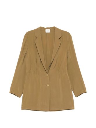 Alysi Womens Silk & Nylon Single-Breasted Blazer Jacket