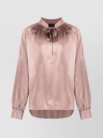 Max Mara silk tie neck blouse