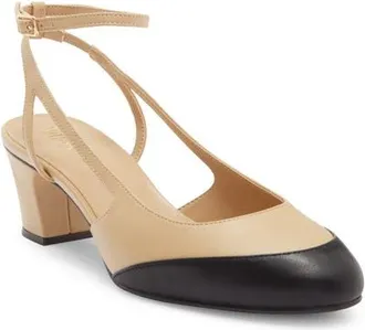 Jeffrey Campbell My Dear Ankle Strap Pump in Natural Black Combo at Nordstrom, Size 9.5