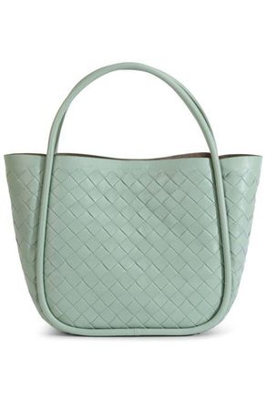 FURNIQ Portland Woven Leather Top Handle Bag in Light Green at Nordstrom