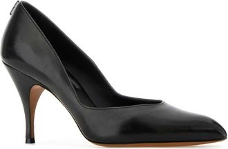 Miu Miu Womens Black Leather Pumps Nero Calfleather Scarpe Con Tacco High Heel Shoes