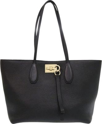 Ferragamo Pre-owned Ferragamo Grained Calfskin Studded Gancini Tote Ladies OP997D0LV9IFH05Z