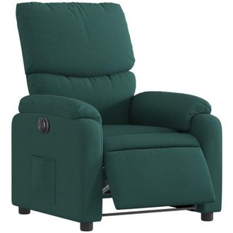 vidaXL Sill&oacute;n Reclinable El&eacute;ctrico Tela Verde Oscuro Vidaxl