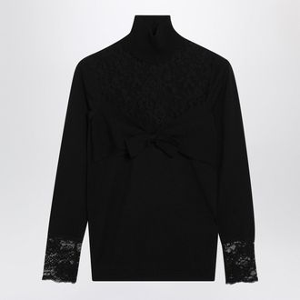 Valentino Schwarzes Top von Valentino mit Spitzeneins&auml;tzen