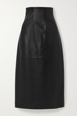 Chlo&eacute; Gonna Midi In Pelle - Nero