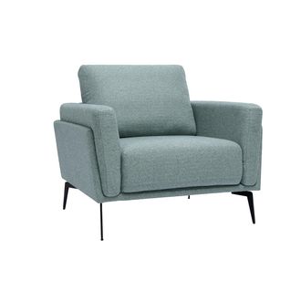 Miliboo Miliboo - Sill&oacute;n Moderno De Tela Verde Gris&aacute;ceo Y Metal Negro Mosco