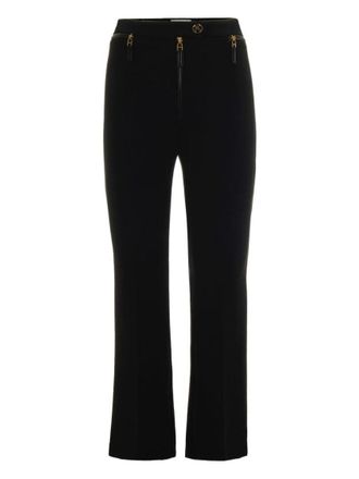 Elisabetta Franchi Straight-Fit Black Trousers With Gold Accents