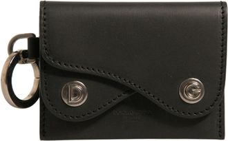 Dolce & Gabbana Black Leather Card Case Keychain Key Womens Holder (Pre-Owned)