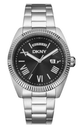 DKNY Day Date Bracelet Watch, 40mm in Black at Nordstrom