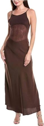 WeWoreWhat Lace Slip Midi Dress In Brown