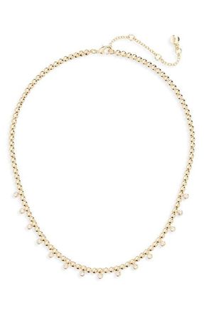 BaubleBar Joelle Pisa Beaded Necklace in Clear Gold at Nordstrom