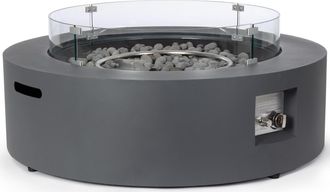 BIZZOTTO Hochwertiger Feuertisch Vulcano ø 104 cm, Anthrazit