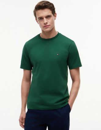 Tommy Hilfiger Mens Tommy Hilfiger Essential Seasonal Regular Fit Solid Mens T-Shirt - Street Green - Size: 38/Regular