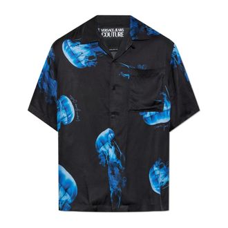 Versace Jeans Couture Short Sleeve Shirts, male, Black, Size: 2XL Printed Shirt