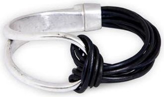 Saachi Knotted Leather Bracelet in Black at Nordstrom Rack