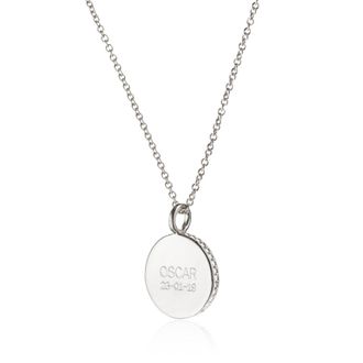 Lily & Roo Silver Small Diamond Style Disc Necklace