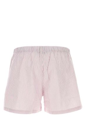 Gimaguas Mens Embroidered Cotton Pyjama Shorts Pinkgrey Exterior