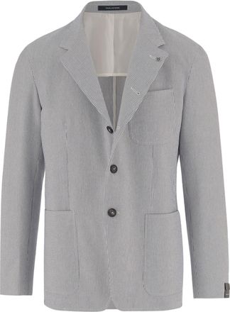 Tagliatore Multi Striped Single-Breasted Cotton-Blend Jacket