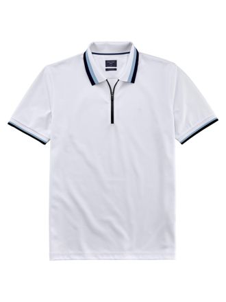 Olymp Poloshirt OLYMP OLYMP Wirk Casual, Herren, Gr. XL, weiss (wei&szlig;), Jersey, Obermaterial: 51% Baumwolle, 49% Polyester, regular fit, Shirts Poloshirt