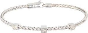 Meshmerise 18K Gold Vermeil Diamond Station Bracelet - 0.15 ctw in White at Nordstrom Rack