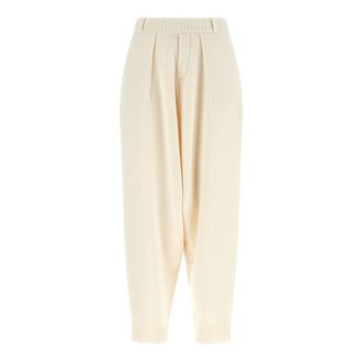Coperni Sarouel Gebreide Broek - Dames - Broeken - Beige - Maat: XS Wol