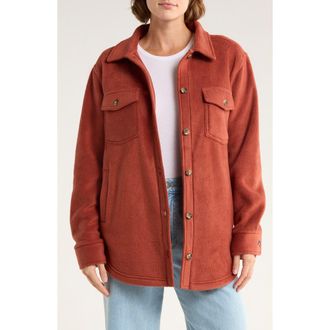 Thread & Supply Polar Fleece Shacket in Roasted Russet at Nordstrom Rack, Size X-Small