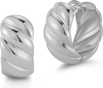 Sphera Milano Twisted Huggie Hoop Earrings in Silver at Nordstrom Rack