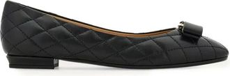 Ferragamo Schoenen, Dames, Zwart, 38 1/2 EU, Leer, Varina Ballet Flat