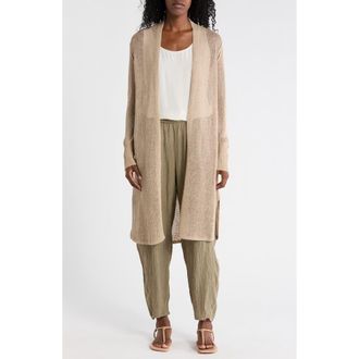 Eileen Fisher Long Organic Cotton Blend Cardigan in Wheat at Nordstrom Rack, Size Xx-Small