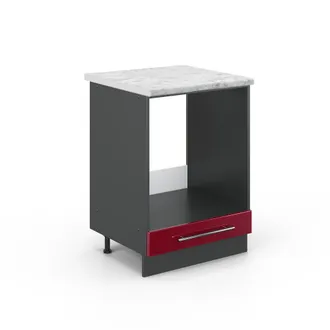 Vicco Armario Para Horno Empotrado Fame-line, Rojo Burdeos Alto Brillo, 60 Cm, Et M&aacute;rmol Vicco