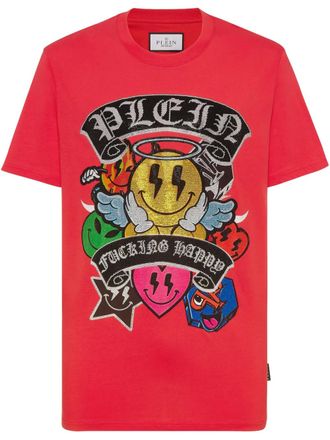 Philipp Plein Strass Smile T-shirt - White