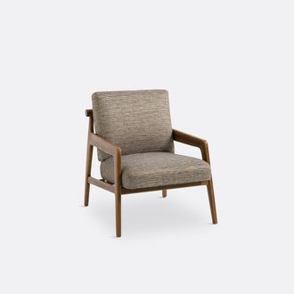 La Redoute Interieurs Vintage fauteuil m&ecirc;lee stof en eik, Vinato