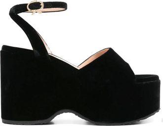 Gianvito Rossi Elegante Zwarte Leren Sandalen - Dames - Sleehakken - Zwart - 40 EU - Schoenen