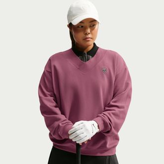 Nike Womens Fairway Fresh Dri-FIT Fleece Golf Top in Red | IO0359-654