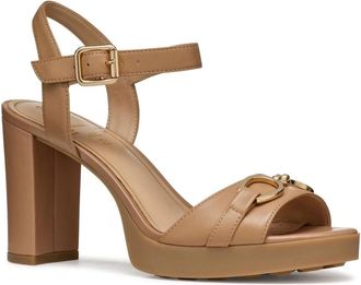 Geox Walk Pleasure 85S - Dames - Sandalen met hakken - Beige - 41 EU - Leer - Schoenen